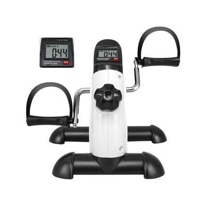 Mini fitness bike exercise bike arm and leg trainer with adjustable resistance white