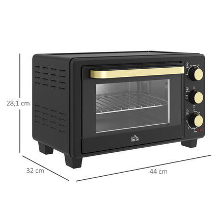 16L Mini Oven, 1400W, Grill & Baking Tray, Black