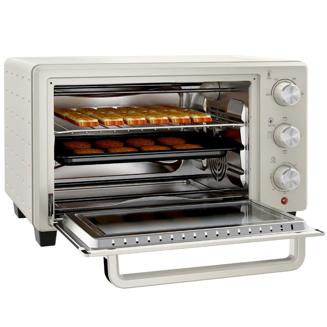 21L mini oven, 1400W with timer, includes tray and stand