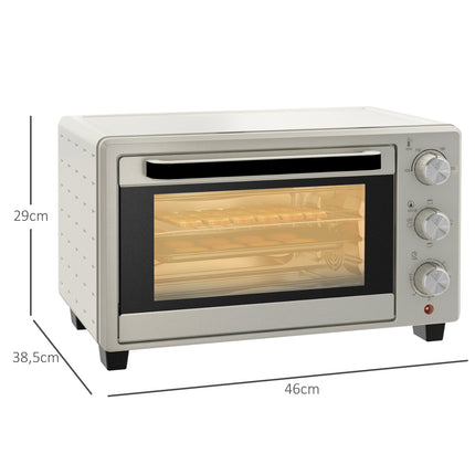 21L mini oven, 1400W with timer, includes tray and stand