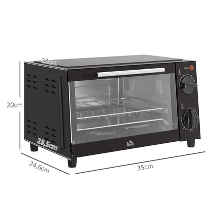 9L stainless steel mini oven, 750W, adjustable timer