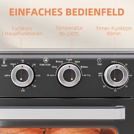Mini oven with air circulation, 20L, 1400W, Multi-Mode