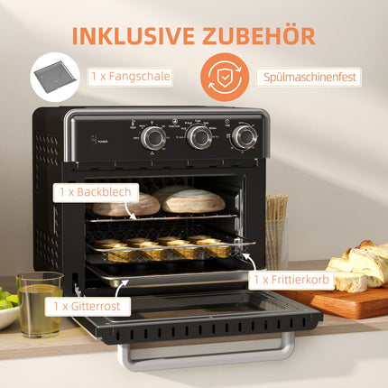 Mini oven with Air Fryer, 20L, Timer, 1400W, Metal