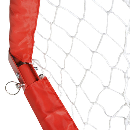 Mini soccer goal set of 2, collapsible steel and tetrolon, red