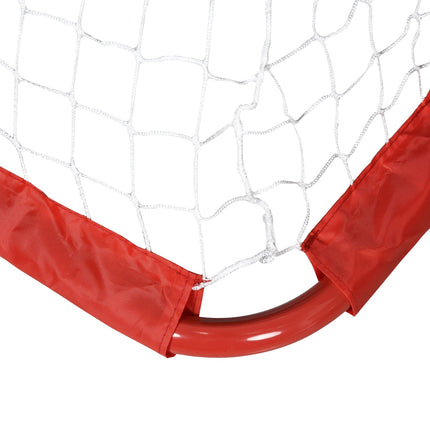Mini soccer goal set of 2, collapsible steel and tetrolon, red