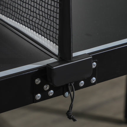 Folding Mini Table Tennis Set with Net - Black Aluminum