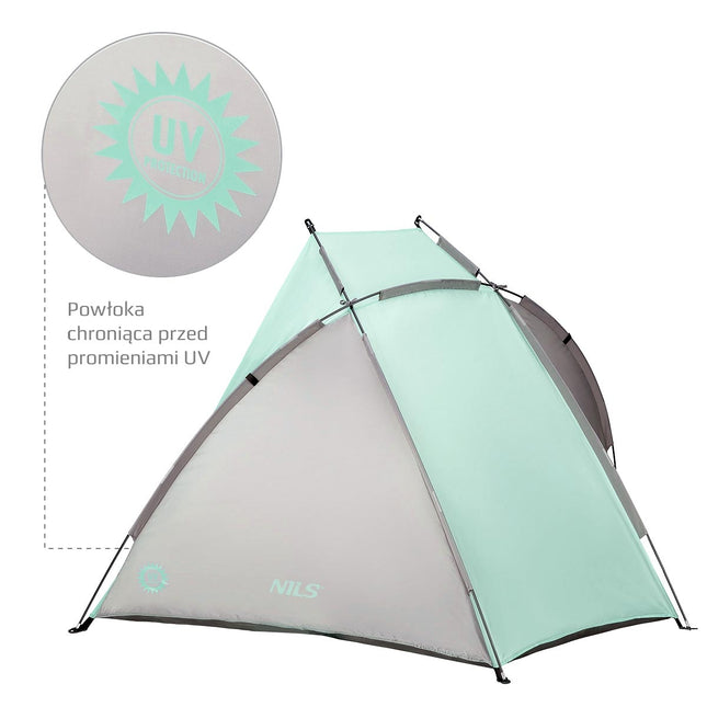 Mint strandtent, UV-bescherming, eenvoudig op te zetten