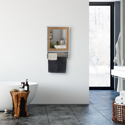 Mirror cabinet with towel holder