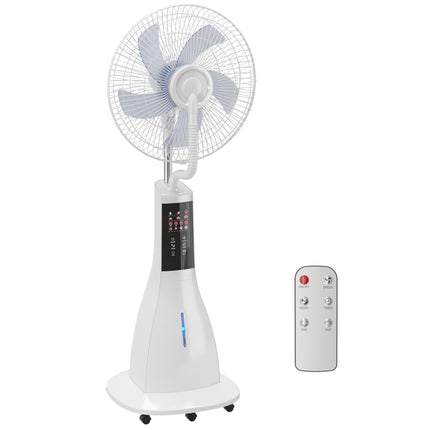 Misting Pedestal Fan, 3L Tank, Remote, 75-Degree Oscillation