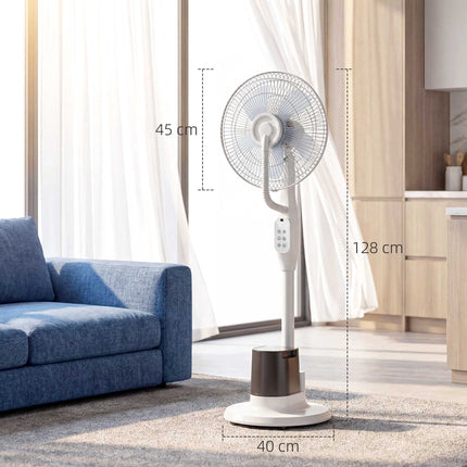 Misting Pedestal Fan, 70 Oscillation, 3.5L Tank, White