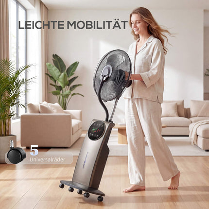 Misting Pedestal Fan with Remote, 3 Speeds, 3.1L Tank