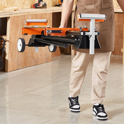 Miter Saw Stand, 550 lb Steel Folding, Adjustable with Wheels