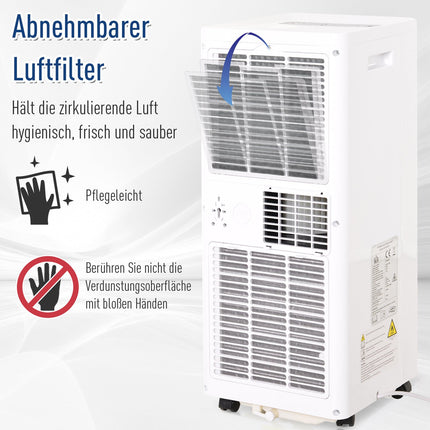 Portable air conditioner 2.9 kW with dehumidifier and timer
