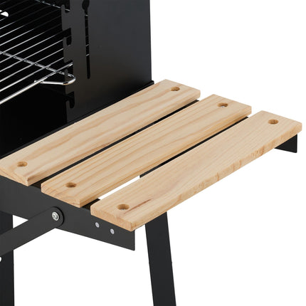 Mobile Barbecue Cart with Shelves and Wheels
