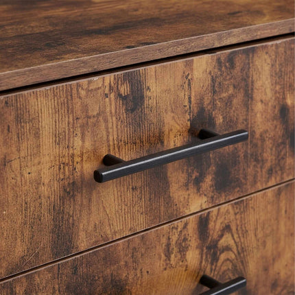 Mobile Drawer Unit with Shelves and Castors - Brown