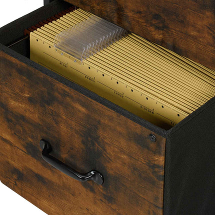 Mobile File Cabinet, 2 Drawers, Industrial Style