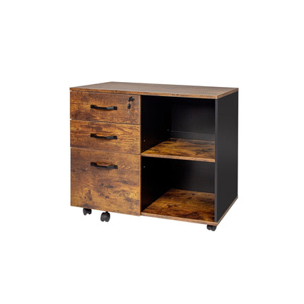 Mobile File Cabinet with 3 Drawers and Wheels