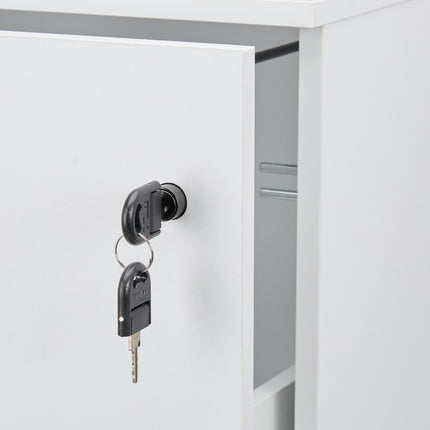 Mobile File Cabinet with Lock, 2 Drawers, A4/Letter Files