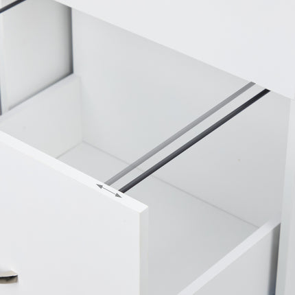 Mobile File Cabinet with Lock, 2 Drawers, A4/Letter Files