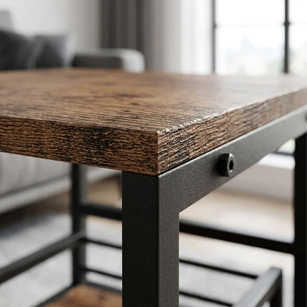 Mobile Mini Fridge Stand with Basket, Brown, 44x50x50 cm