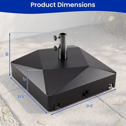Mobile Patio Umbrella Base, 154 lbs, Black, HDPE, Wheels
