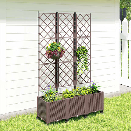 Mobile Planter with Trellis, Self-Watering, 120x40x192 cm