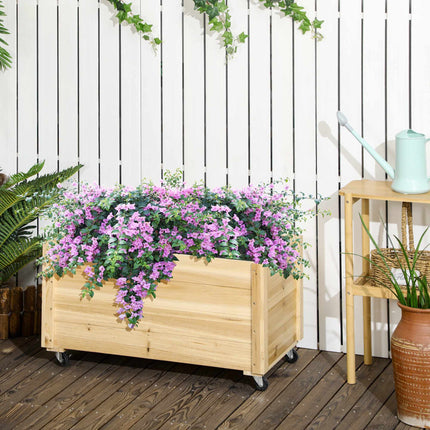Mobile Raised Garden Bed, Weatherproof, 89 x 48 x 47 cm