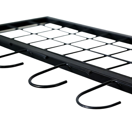 Mobile Steel Garden Tool Rack with Castors, Black