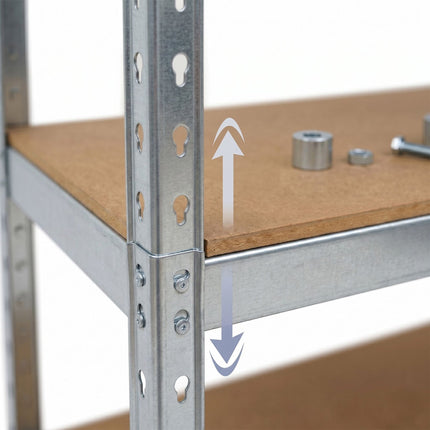 Mobile Steel Shelving Unit – Adjustable Shelves, Braked Castors