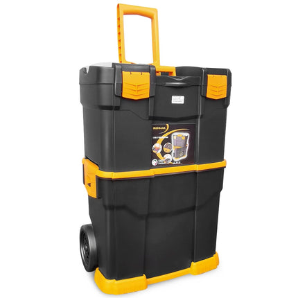 Mobile Tool Box with Wheels, 3-in-1 Stackable Design