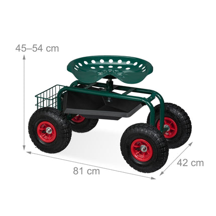 Mobile garden seat with storage
