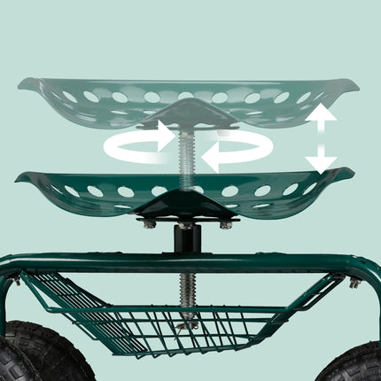 Mobile garden seat with storage