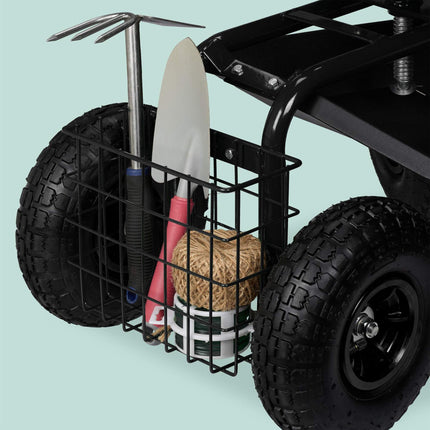 Mobile garden seat with storage