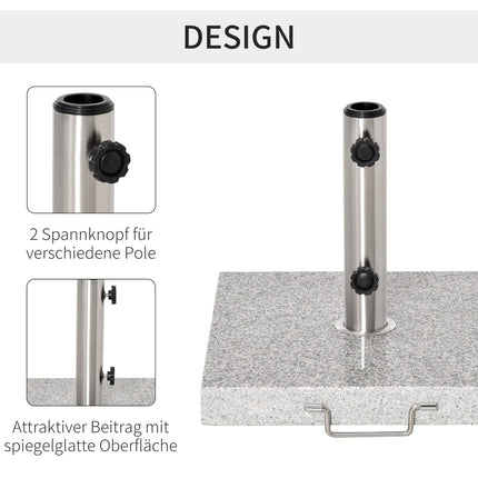 Umbrella base in marble, 28 kg stand in stainless steel
