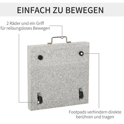 Umbrella base in marble, 28 kg stand in stainless steel