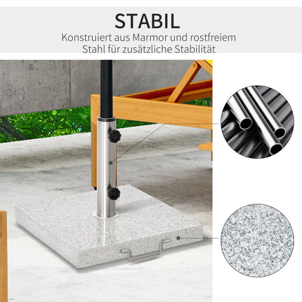Umbrella base in marble, 28 kg stand in stainless steel