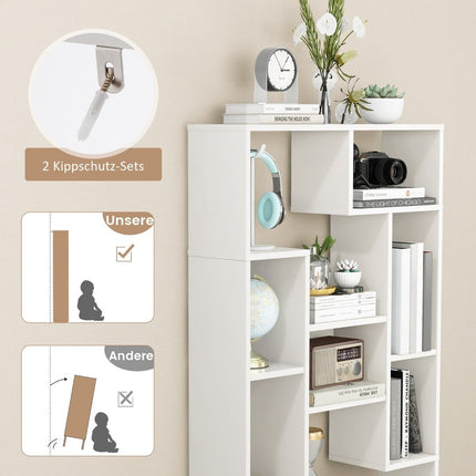 Modern Bookshelf with Open Shelves & Anti-Tip Design