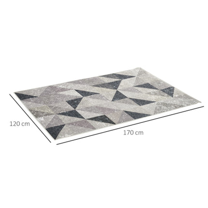 Modern Geometric Rug, 170x120 cm, Grey/Black/White