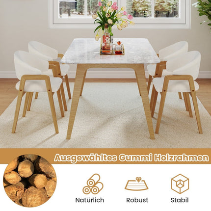 Modern Dining Chairs Set of 2, Padded Seat, White