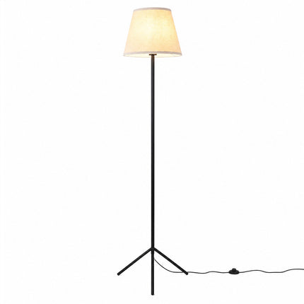 Modern Floor Lamp with Fabric Shade & Tripod Base