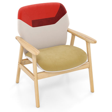 Modern Lounge Chair with Rubberwood Frame and Cushion