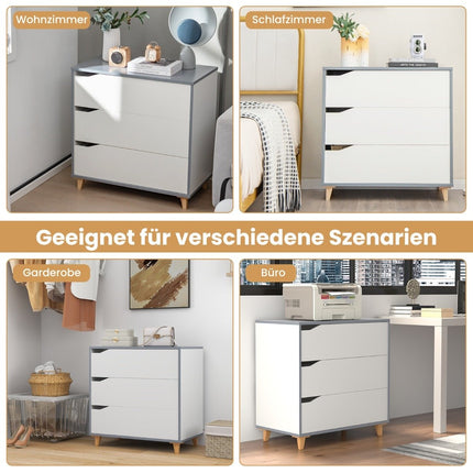 Modern chest of drawers with drawers, sideboard drawer cabinet for bedroom and wardrobe, white