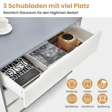 Modern chest of drawers with drawers, sideboard drawer cabinet for bedroom and wardrobe, white
