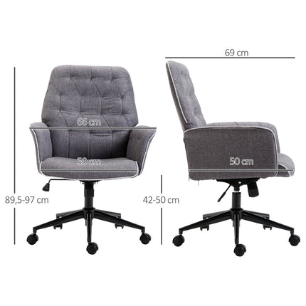 Office chair with tilt function, height adjustable, dark grey
