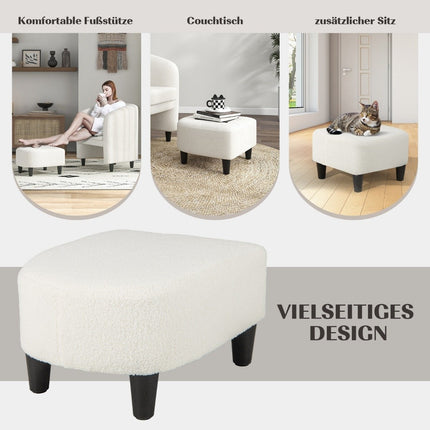 Modern round armchair with ottoman upholstered club chair with footrest beige