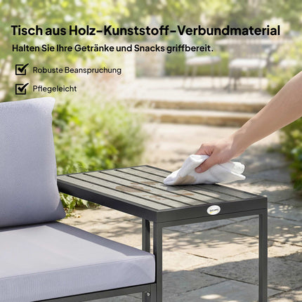 Modular Balcony Furniture Set with Cushions, 3-Piece