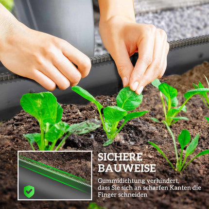 Modular Raised Garden Bed, Galvanized Steel, 150x62x30 cm