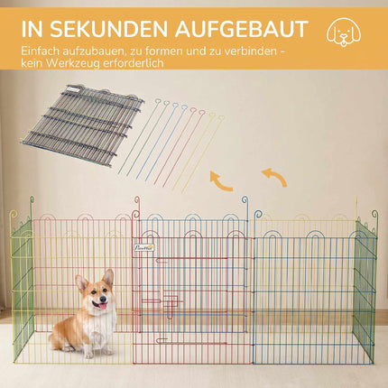 Modular Steel Puppy Playpen with Locking Door, Ø156x60 cm