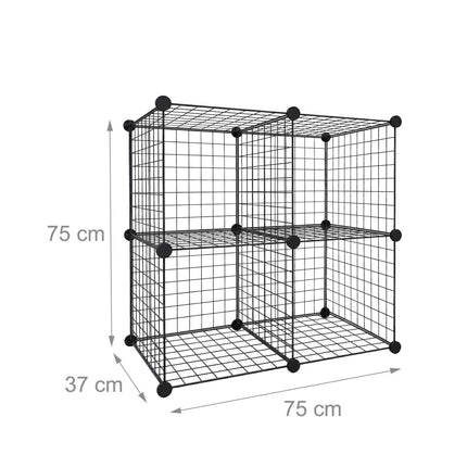 Modular Wire Cube Shelf Set – Metal Click-Fit Storage