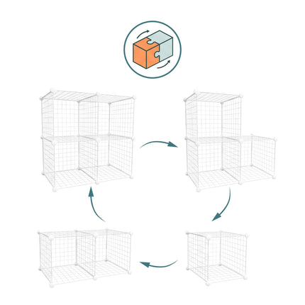 Modular Wire Cube Shelving, Metal, Click-Fit Storage